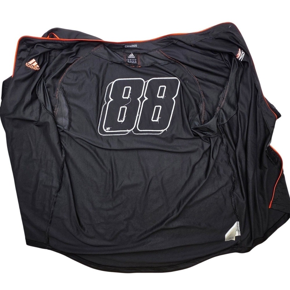 Adidas Dale Earnhardt Jr 88 NASCAR Jersey Mens XL Black Orange Clima365 Button - Picture 13 of 16